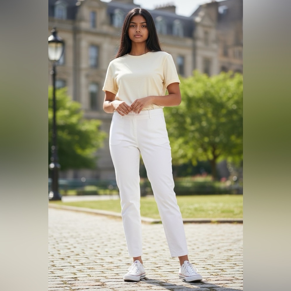 JJill White ankle length pants